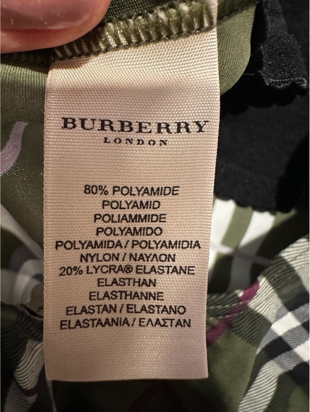 Burberry London Vintage Green Plaid One Piece Swimsuit Made in Italy M - Picture 6 of 6